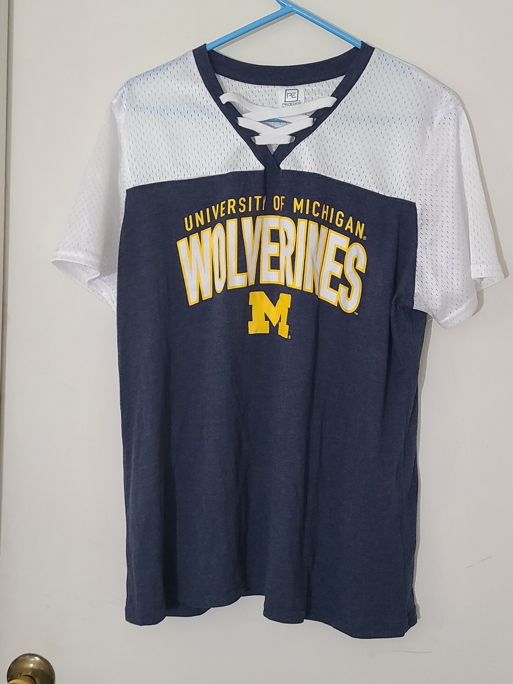 University of Michigan Pro Edge Football Jersey T-Shirt Womens Large